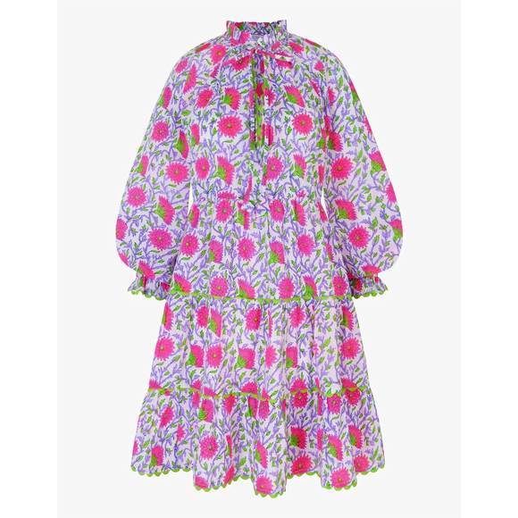 NEW PINK CITY PRINTS luna mini dress in neon camelia - Picture 5 of 5